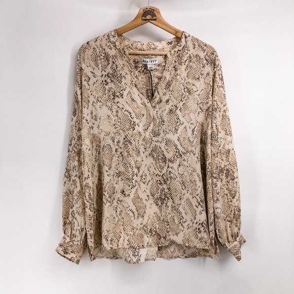 plus size snake print top